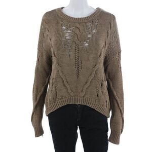 360 Sweater Unisex Pullover Sweater Brown 100% Cotton Grunge Size M